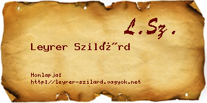 Leyrer Szilárd névjegykártya
